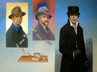 Enrique Campuzano, Opus 825. Óleo en tela, 100 x 130 cm., Autorretratos de Edward Hooper, Mark Tobey y Romaine Brooks, 2011